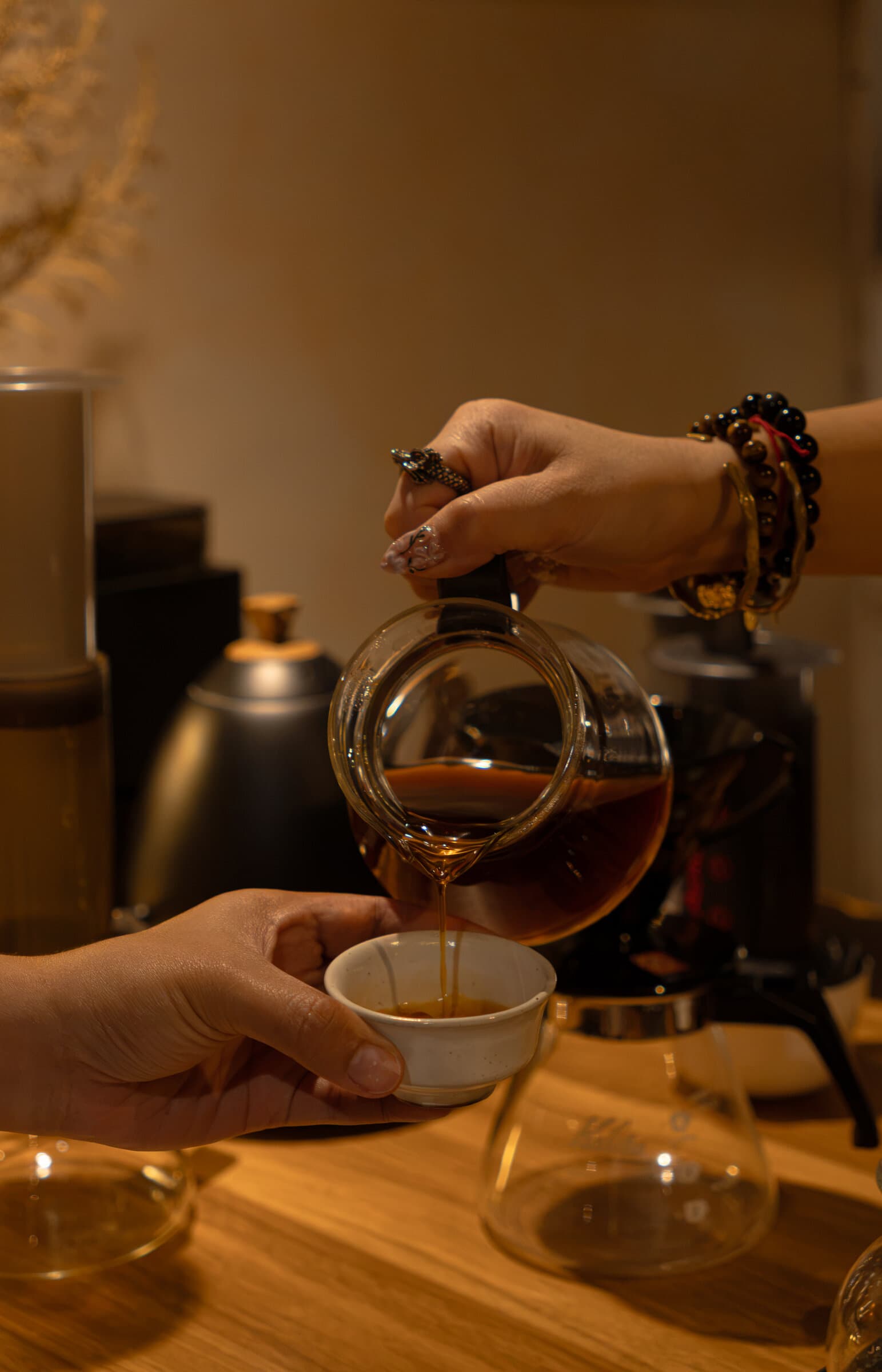 Tea poured at a brew bar